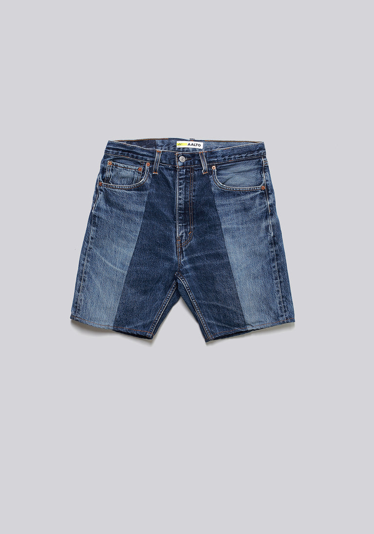 Large Biais Cut Split Denim Shorts