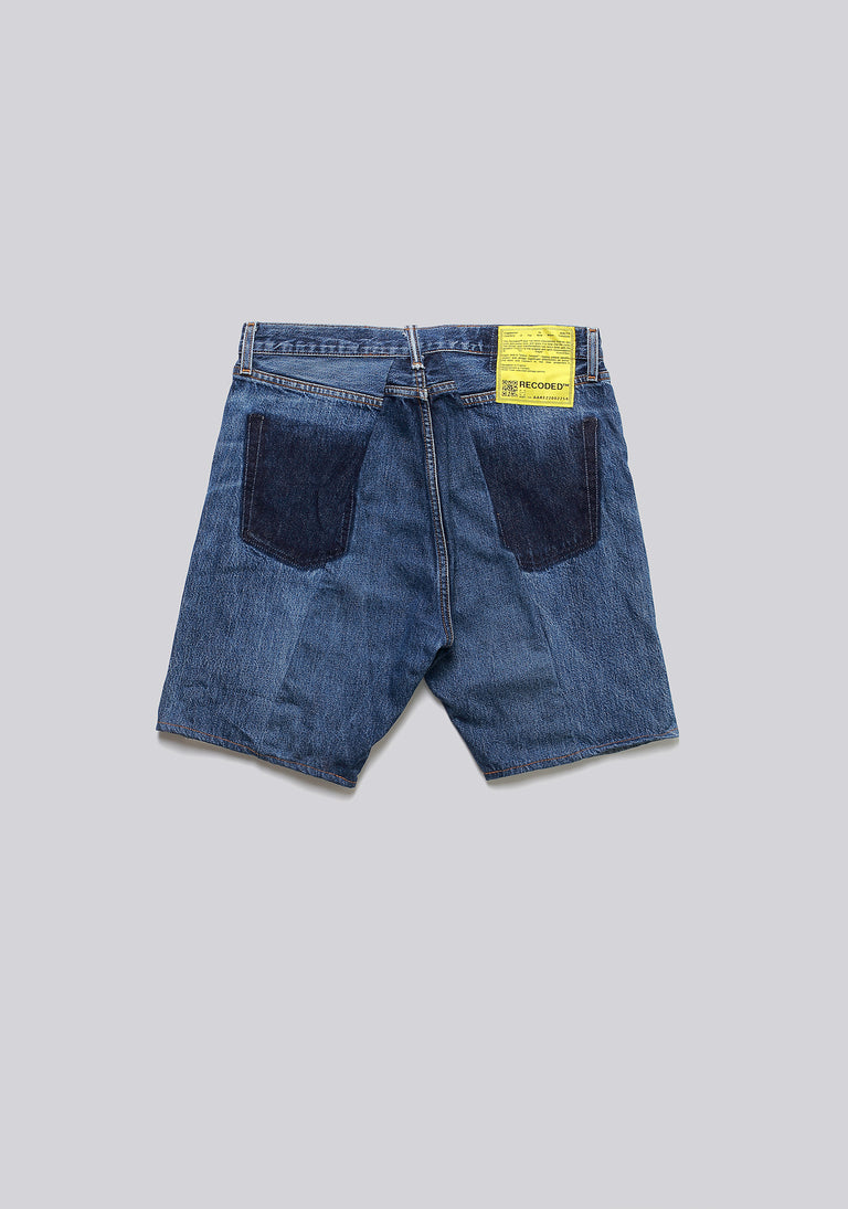 Large Biais Cut Split Denim Shorts