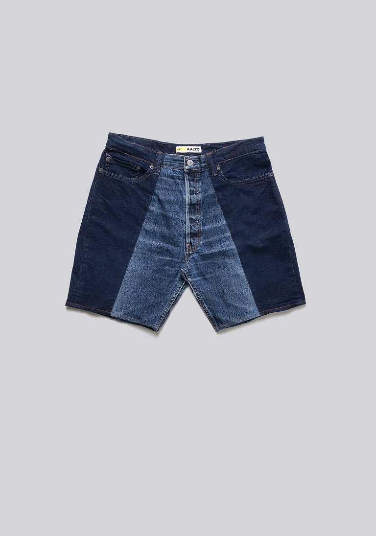 Large Biais Cut Split Denim Shorts