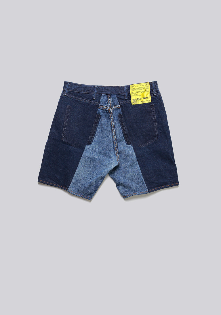 Large Biais Cut Split Denim Shorts