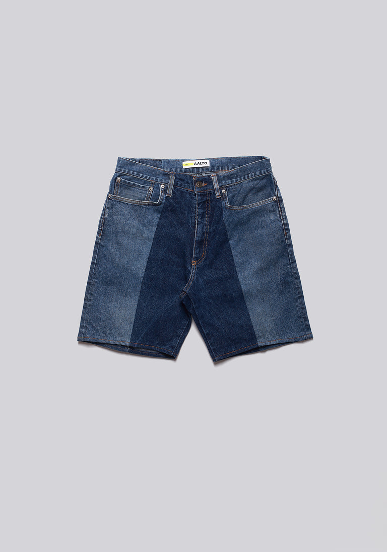 Large Biais Cut Split Denim Shorts