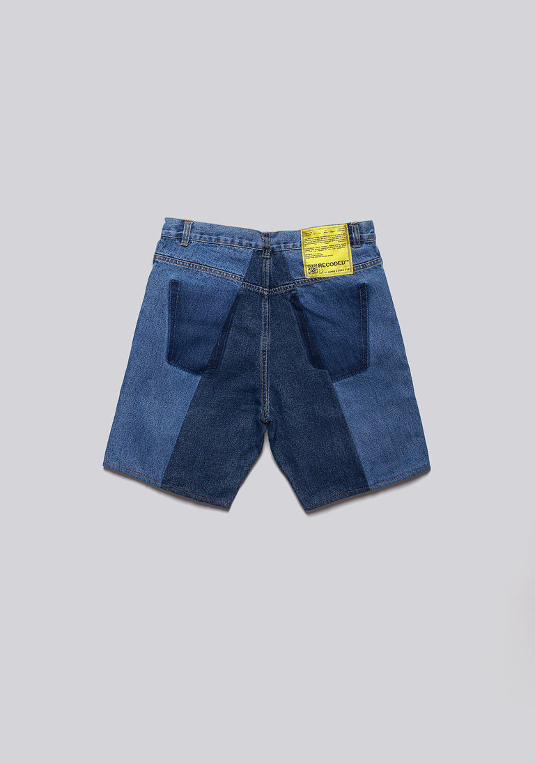 Large Biais Cut Split Denim Shorts