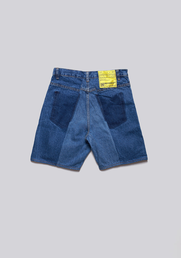 Large Biais Cut Split Denim Shorts