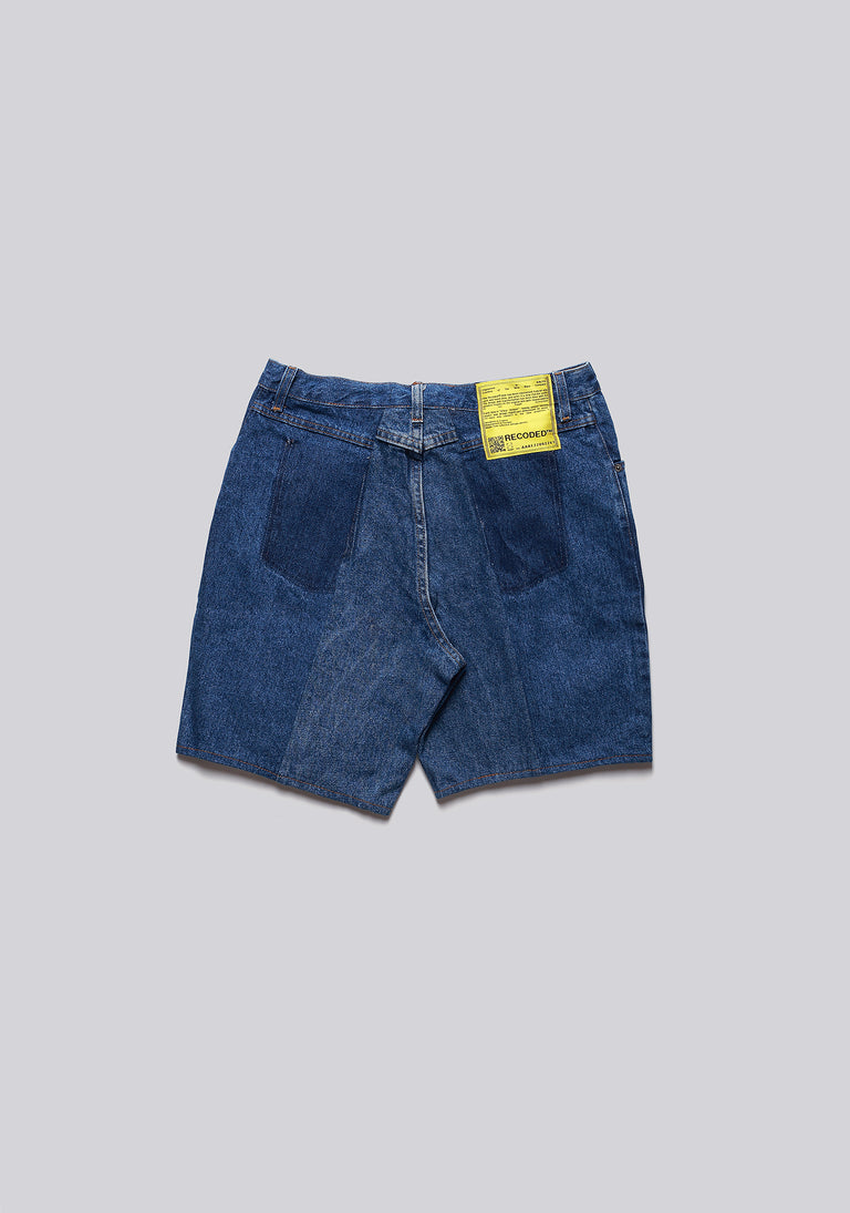 Large Biais Cut Split Denim Shorts