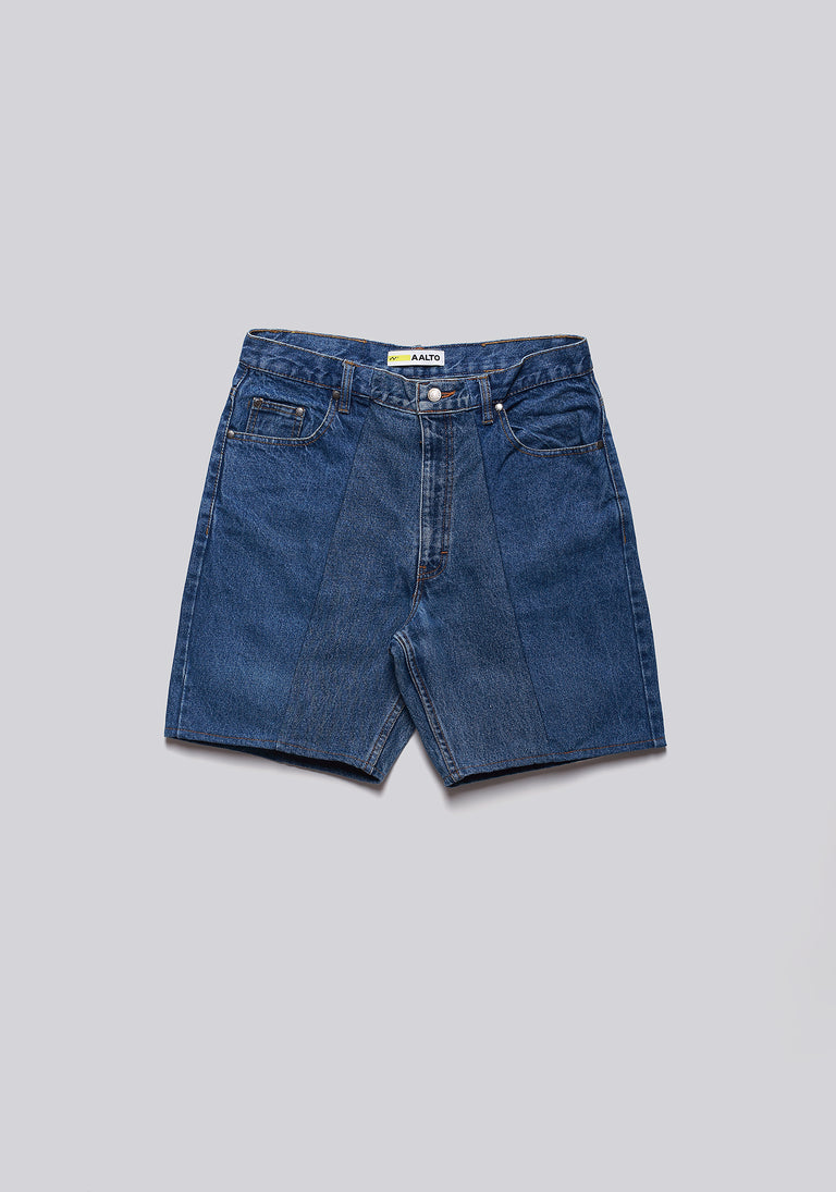 Large Biais Cut Split Denim Shorts