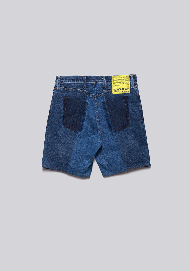 Large Biais Cut Split Denim Shorts