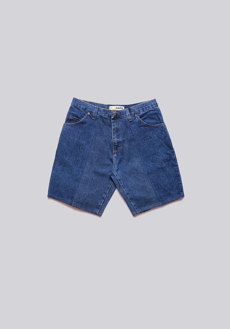 Large Biais Cut Split Denim Shorts