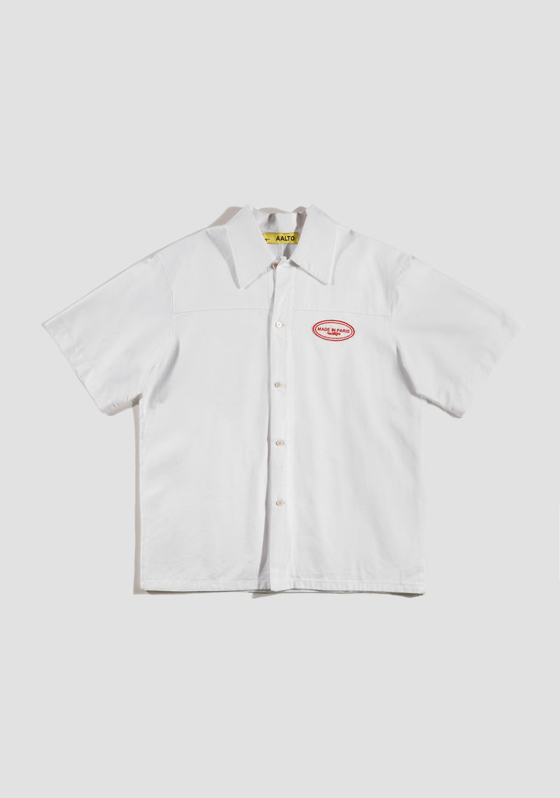 AALTO◆SHIRT WITH STANDING COLAR AND長袖シャツ/36/コットン/WHT/W18C1SH05-2 AALTO